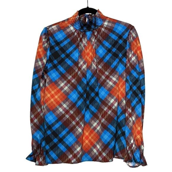 Tucker Stella Top JCRT Yukon Cornelius Plaid in Double Georgette Silk Top - Picture 1 of 8